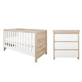 Tutti Bambini Modena Nursery Bundle With CoZee Bedside Crib (5 Piece) - White/Oak