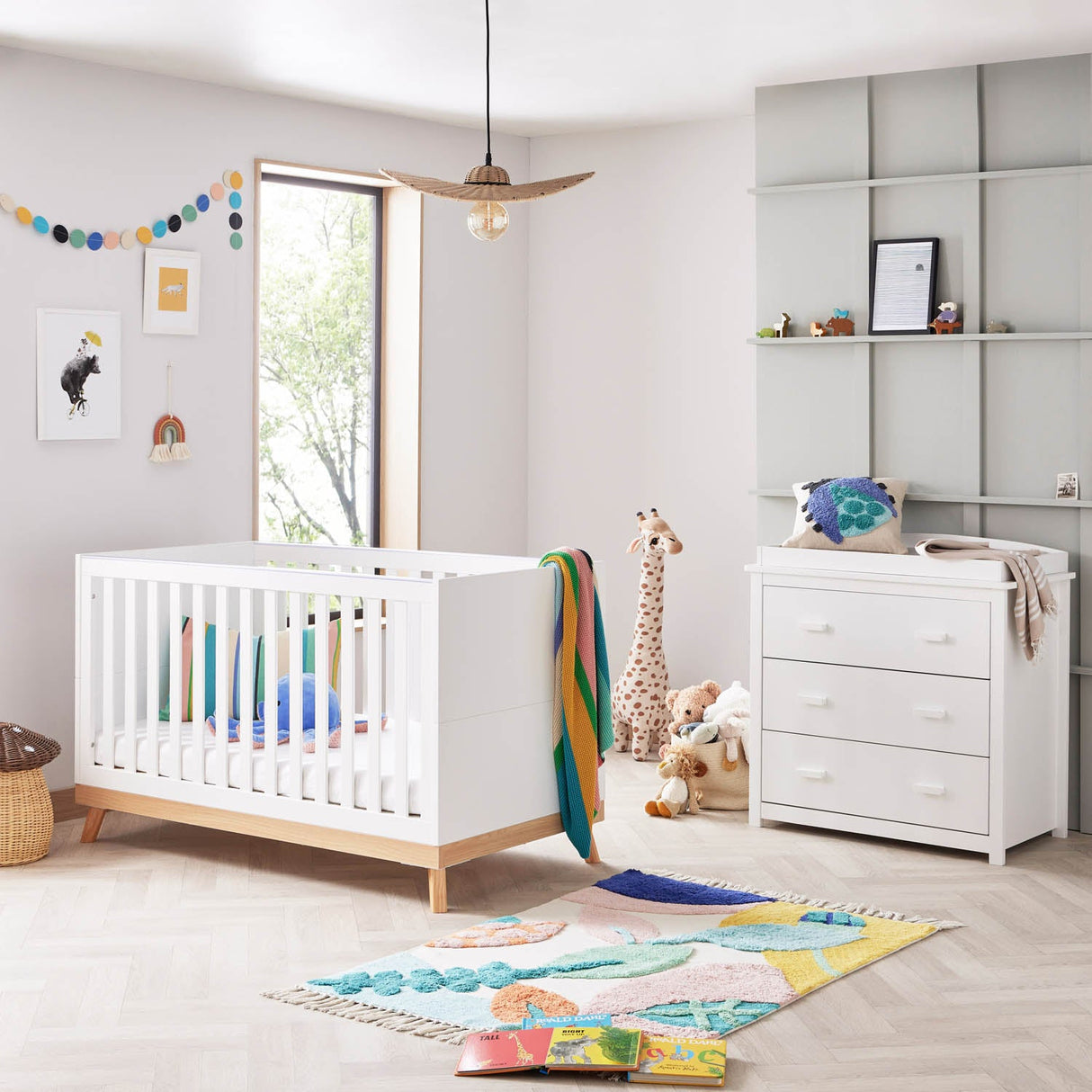 Babymore Mona 2 Piece Universal Room Set - White