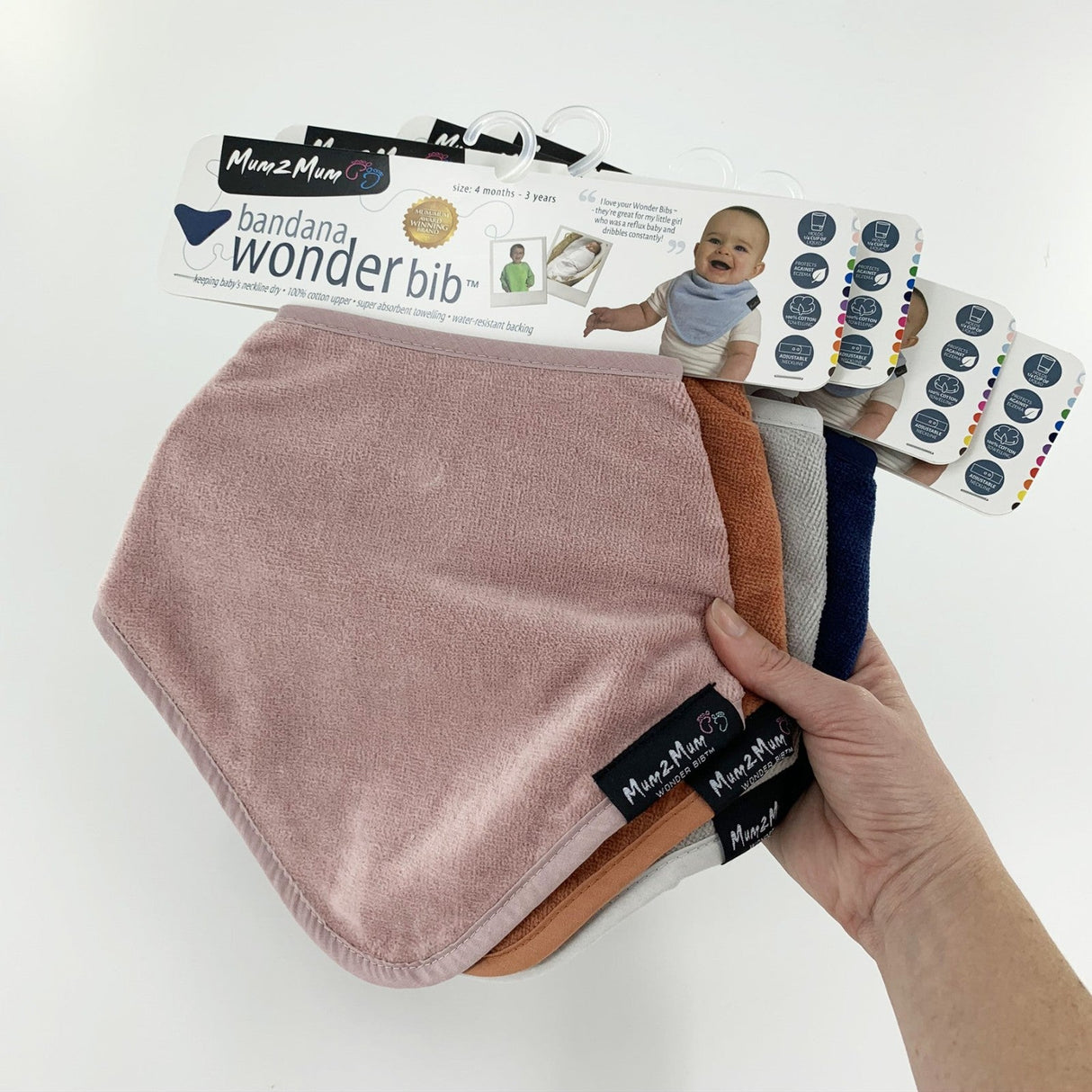 Mum 2 Mum Bandana Style Wonder Bib - Mushroom Grey/Brown