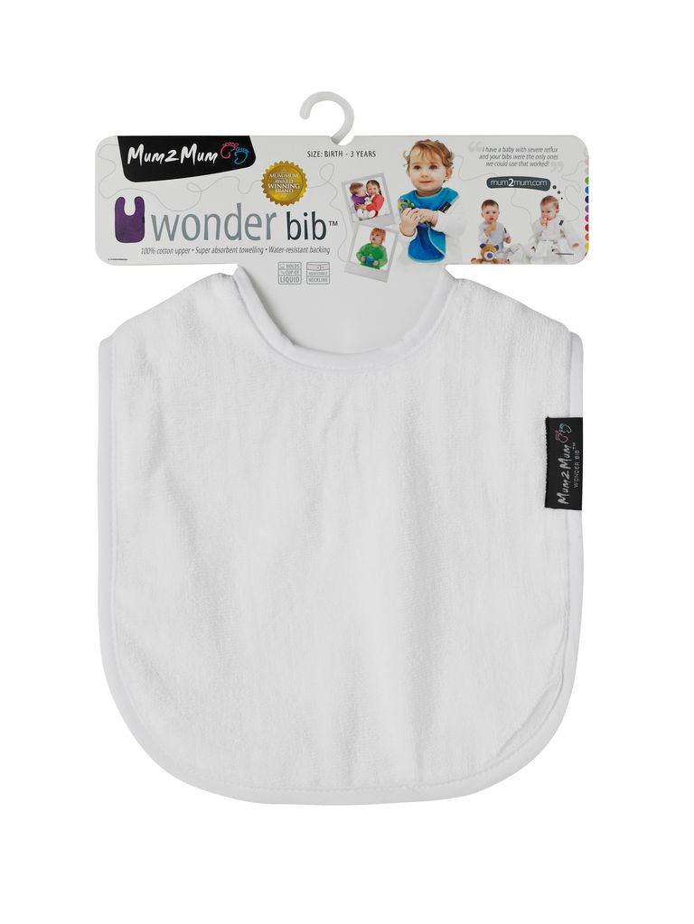 Mum 2 Mum Standard Wonder Bib - White