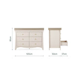 CuddleCo Clara Luxe 3 Piece Nursery Furniture Set (Cot Bed, Dresser & Wardrobe) - Cashmere & Ash