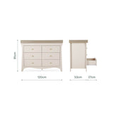 CuddleCo Clara Wide 6 Drawer Dresser & Changer - Cashmere & Ash