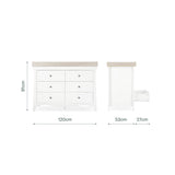CuddleCo Clara Wide 6 Drawer Dresser & Changer - White & Ash