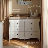 CuddleCo Clara Luxe 2 Piece Nursery Furniture Set (Cot Bed & Dresser) - White & Ash