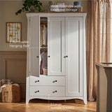 CuddleCo Clara Luxe 3 Piece Nursery Furniture Set (Cot Bed, Dresser & Wardrobe) - White & Ash