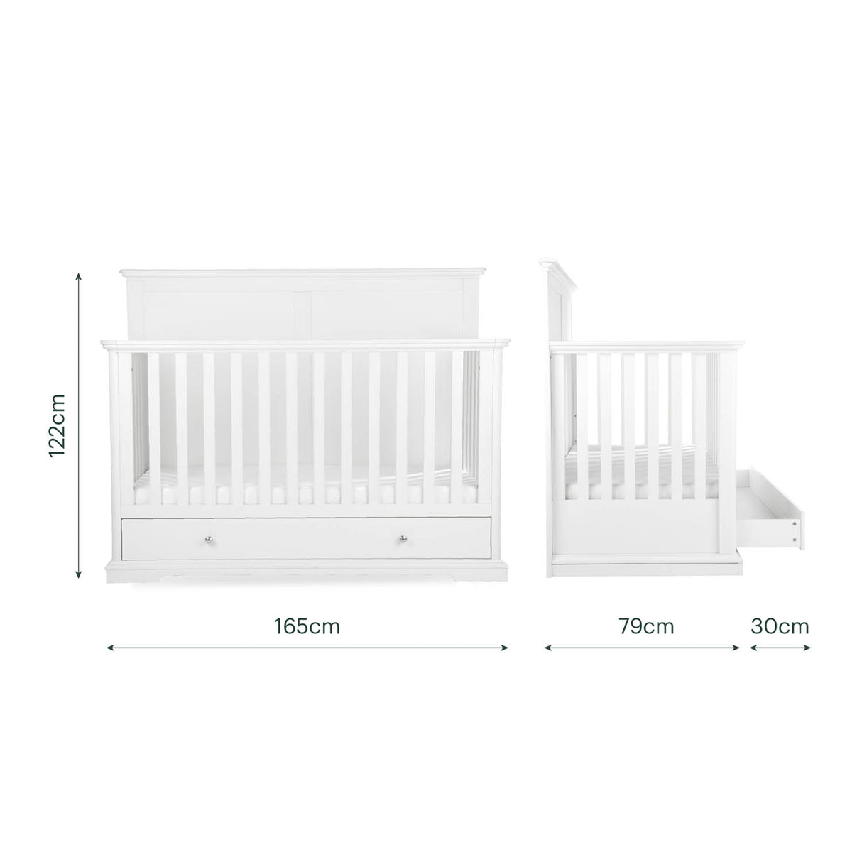 CuddleCo Grand Beaumont Cot Bed - White