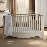 CuddleCo Clara Luxe 3 Piece Nursery Furniture Set (Cot Bed, Dresser & Wardrobe) - Cashmere & Ash