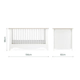 CuddleCo Clara Luxe 2 Piece Nursery Furniture Set (Cot Bed & Dresser) - White & Ash