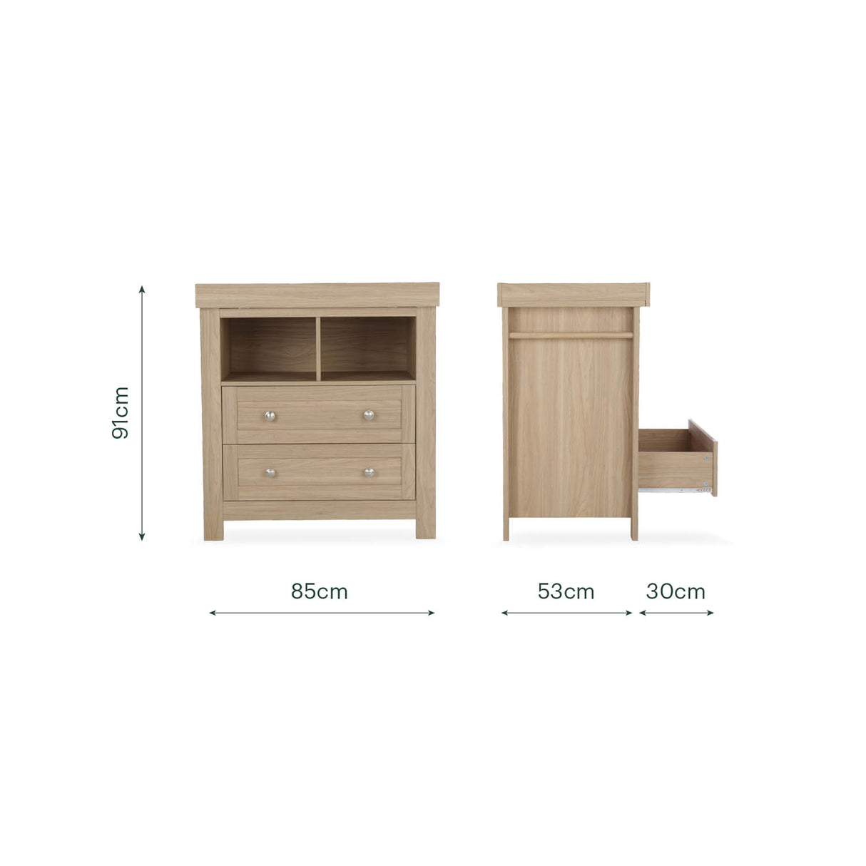 CuddleCo Burford Dresser Changer - Oak