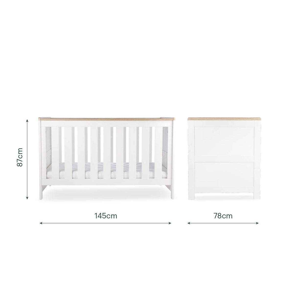 CuddleCo Burford 3 Piece Nursery Furniture Set - White & Oak