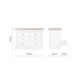 CuddleCo Clara Luxe 3 Piece Nursery Furniture Set (Cot Bed, Dresser & Wardrobe) - White & Ash