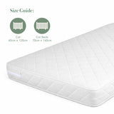Tutti Bambini Natural Coir Fibre Cot Bed Mattress (70 x 140 cm) - White