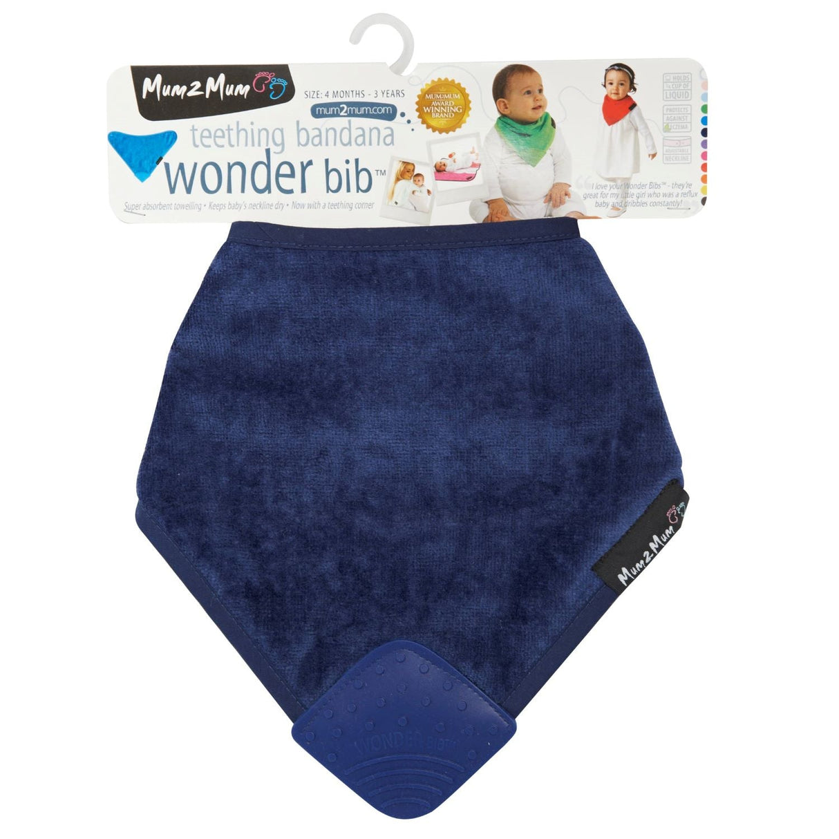 Mum 2 Mum Teething Bandana Wonder Bib - Navy Blue