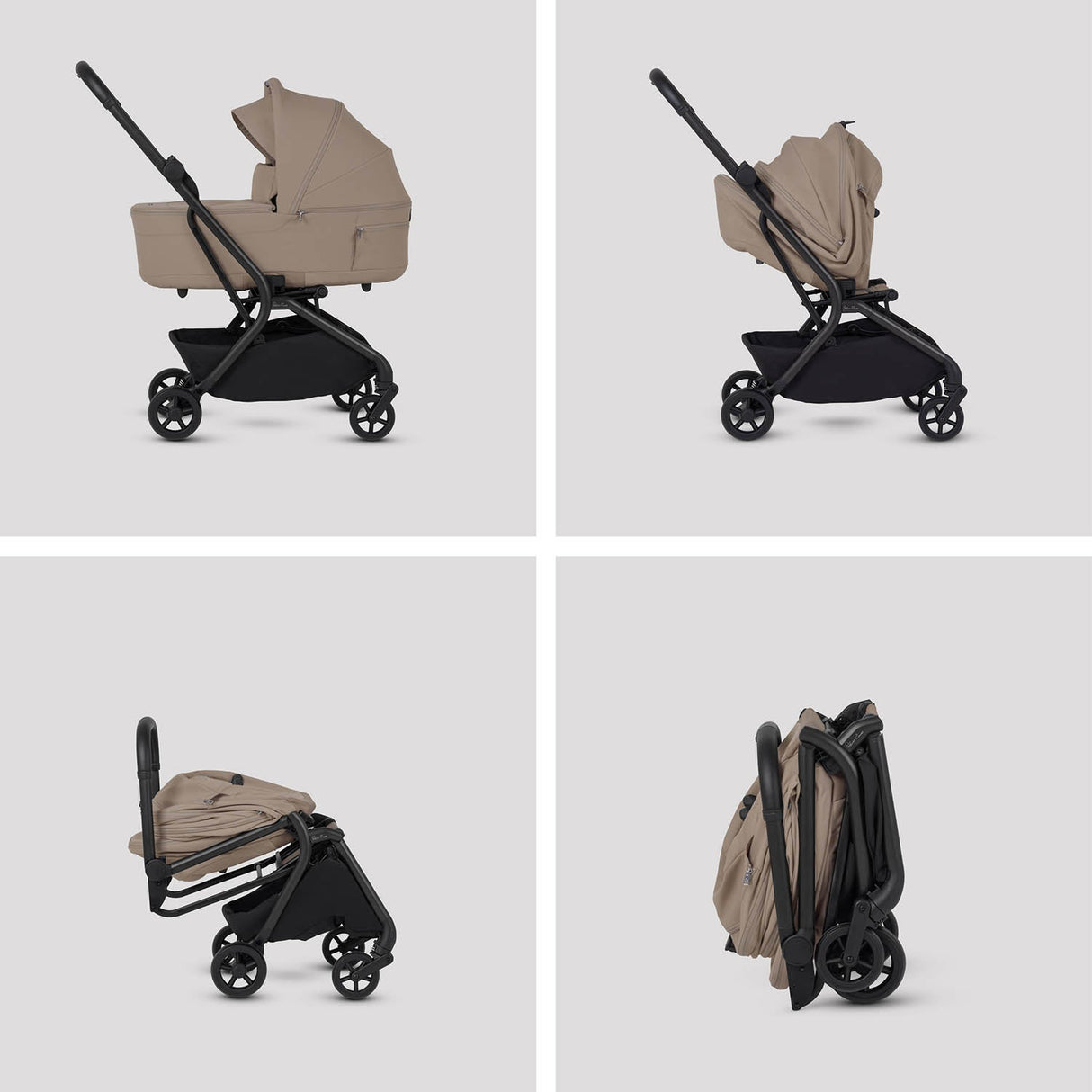 Silver Cross Nia Glide Plus Travel System & Accessories - Champagne
