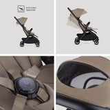 Silver Cross Nia Glide Plus Travel System & Accessories - Champagne
