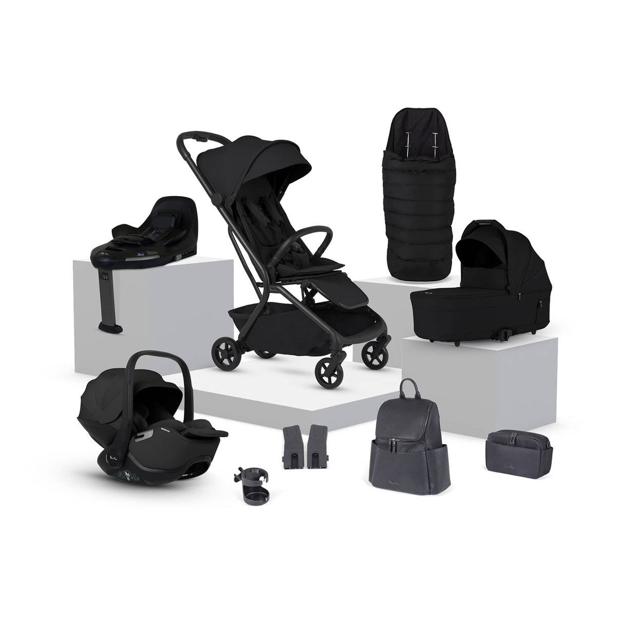 Silver Cross Nia Glide Plus Travel System & Accessories - Onyx