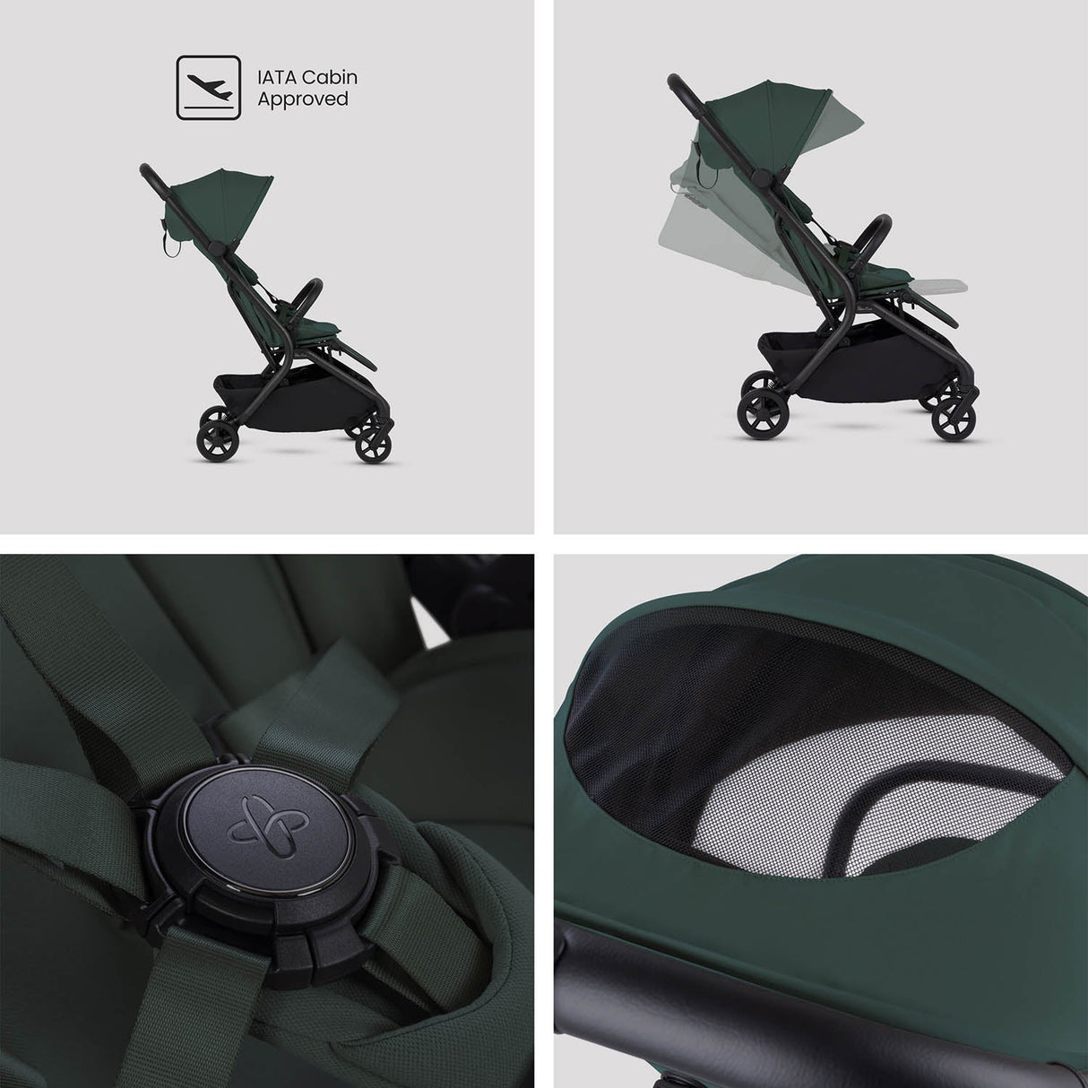 Silver Cross Nia Glide Plus Travel System - Conifer