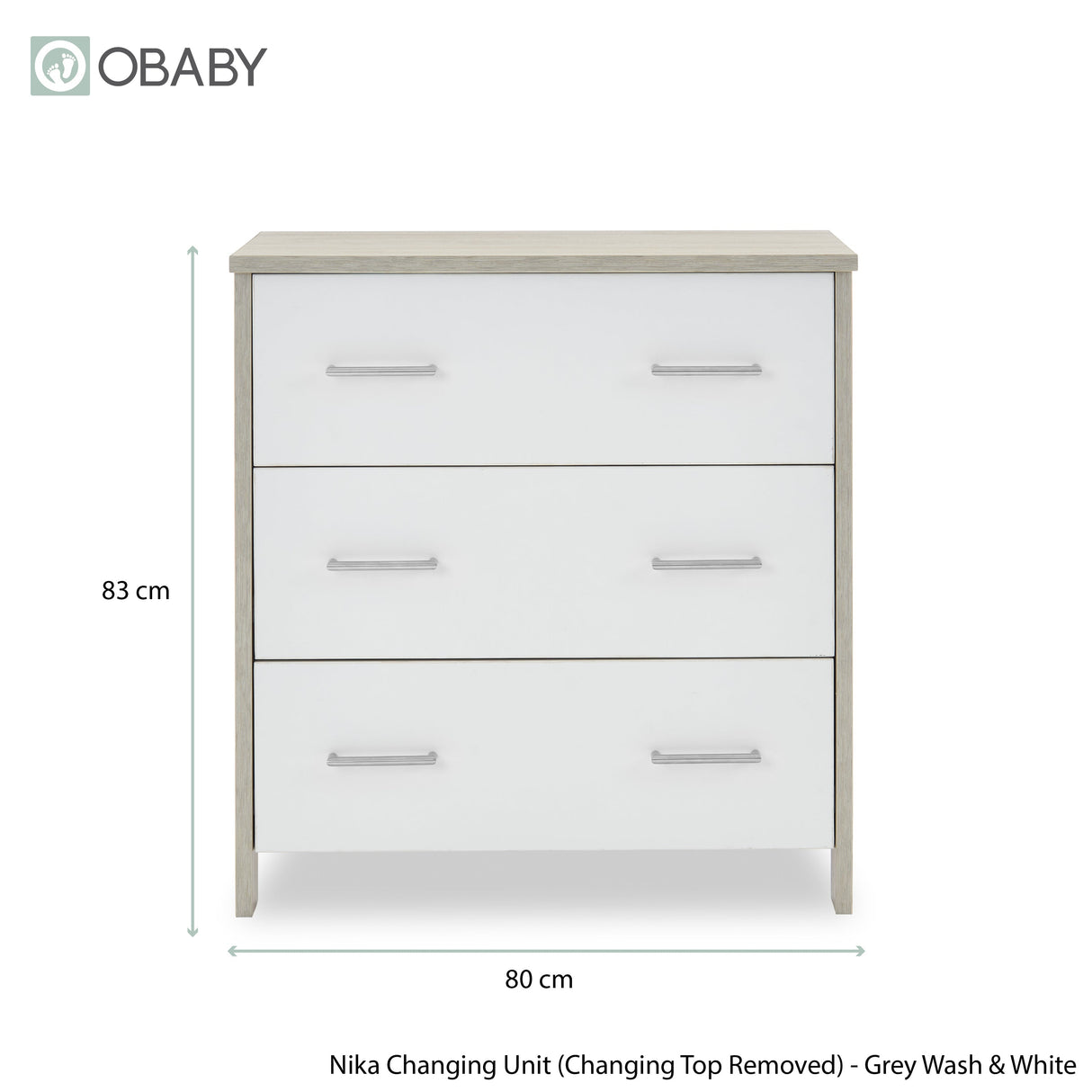 Obaby Nika 2 Piece Room Set - Grey Wash & White
