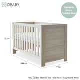 Obaby Nika 2 Piece Room Set - Grey Wash & White