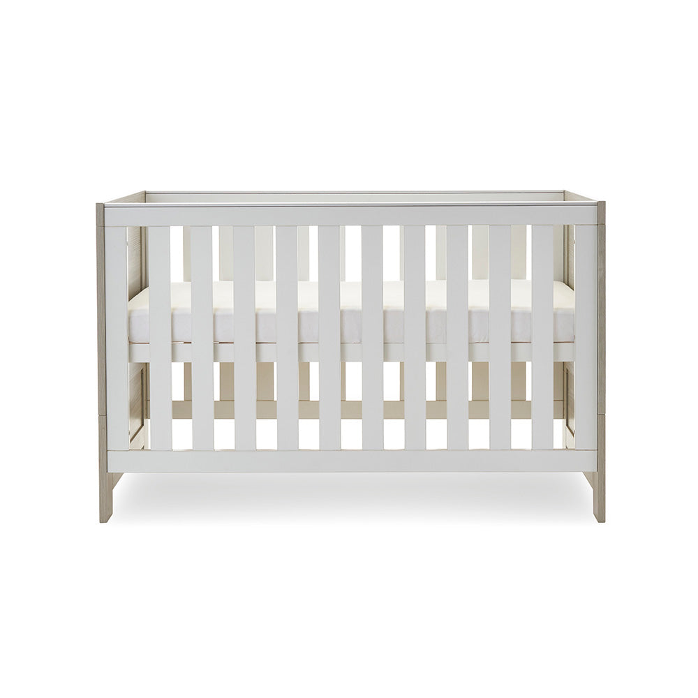 Obaby Nika Cot Bed - Grey Wash & White