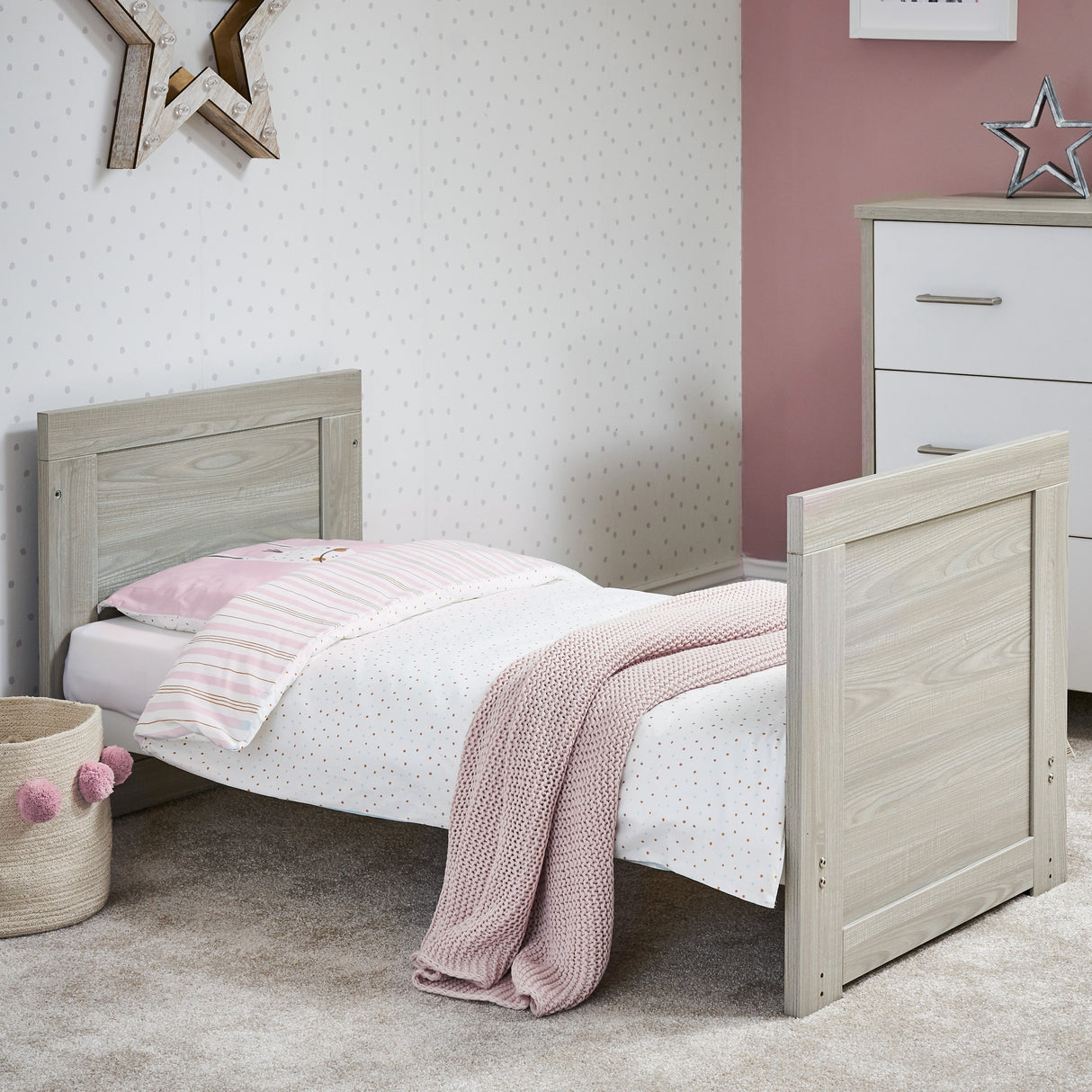 Obaby Nika Mini 3 Piece Room Set - Grey Wash & White
