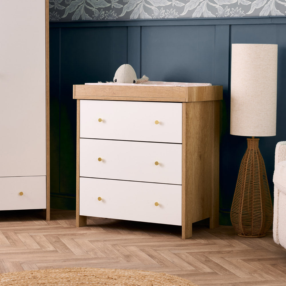 Obaby Nika 2 Piece Nursery Room Set - Oak & White