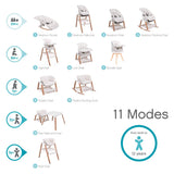 Tutti Bambini Nova Birth to 12 Years Complete Highchair Package - Scandinavian Walnut & Ecru