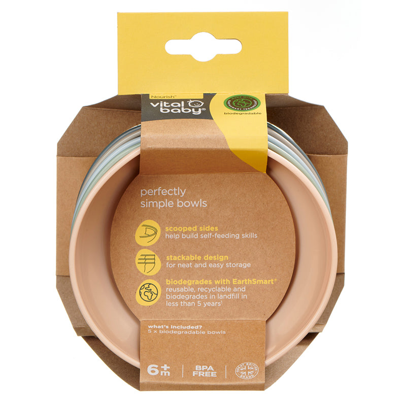 Vital Baby Nourish Perfectly Simple Bowls 5Pk