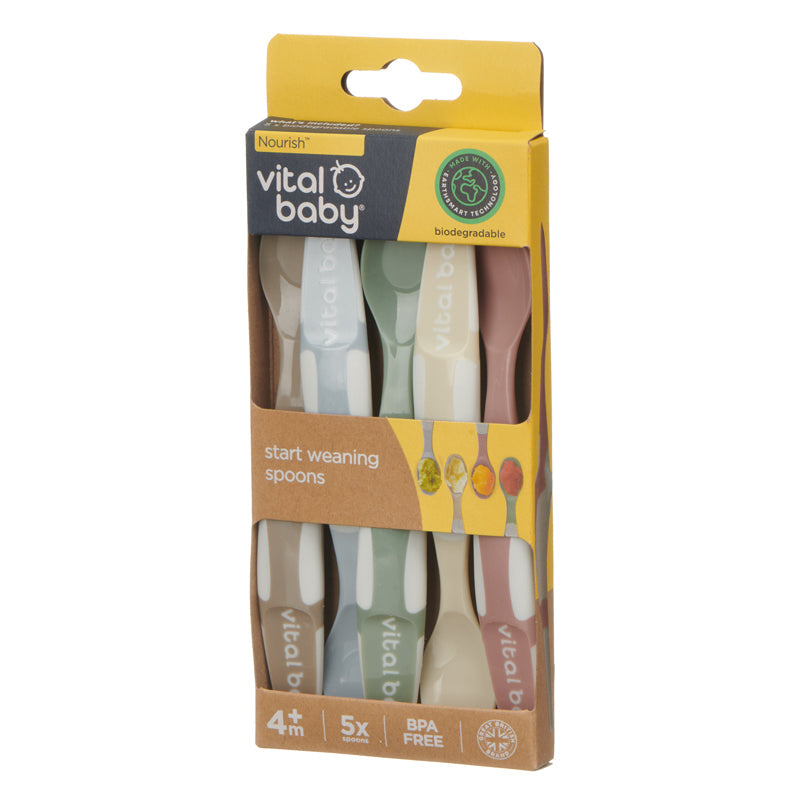 Vital Baby Nourish Start Weaning Spoons 5Pk