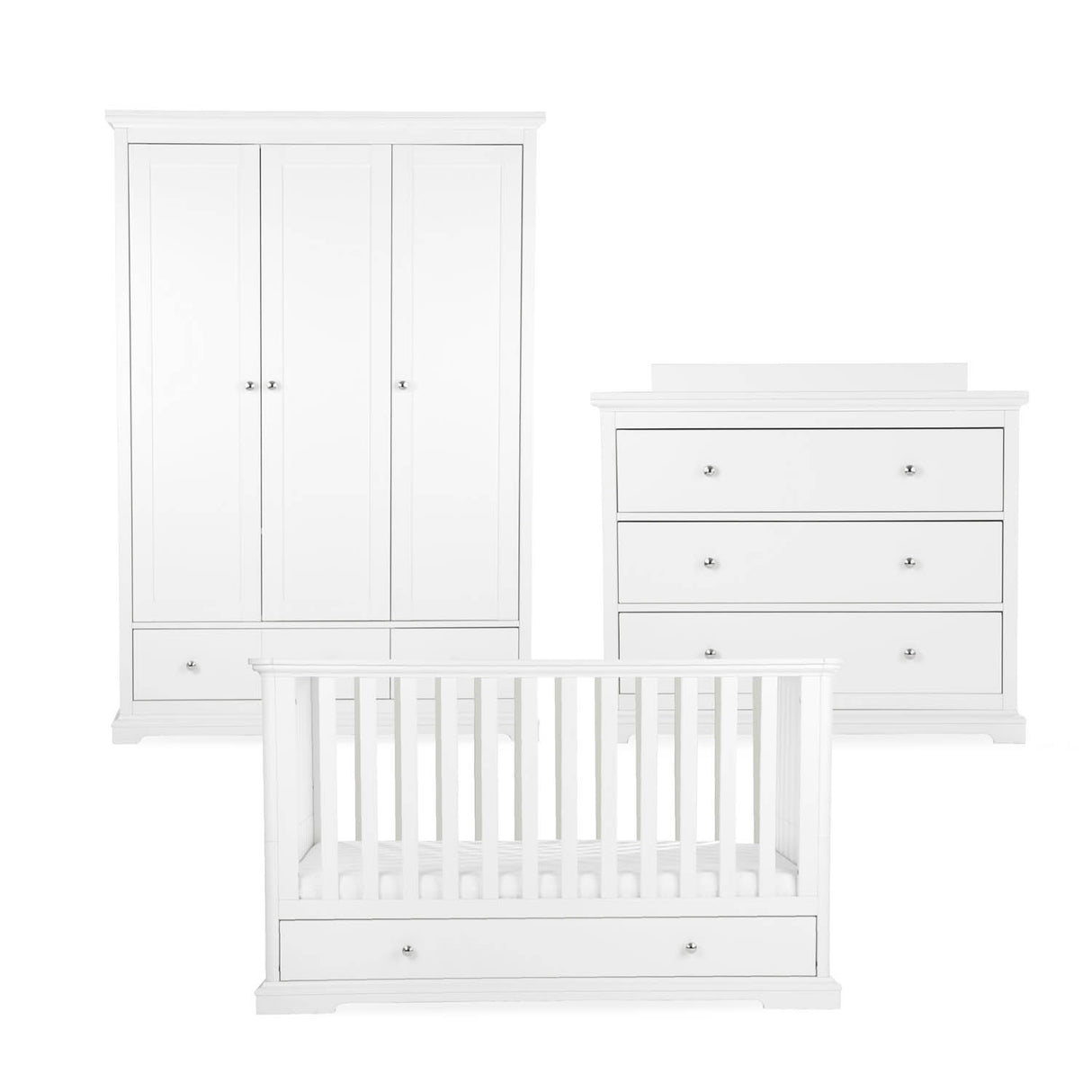 CuddleCo Beaumont 3 Piece Nursery Furniture Set - White