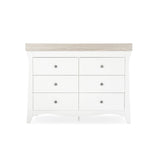CuddleCo Clara Wide 6 Drawer Dresser & Changer - White & Ash