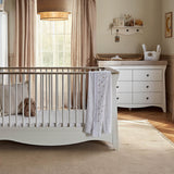 CuddleCo Clara Luxe 2 Piece Nursery Furniture Set (Cot Bed & Dresser) - White & Ash