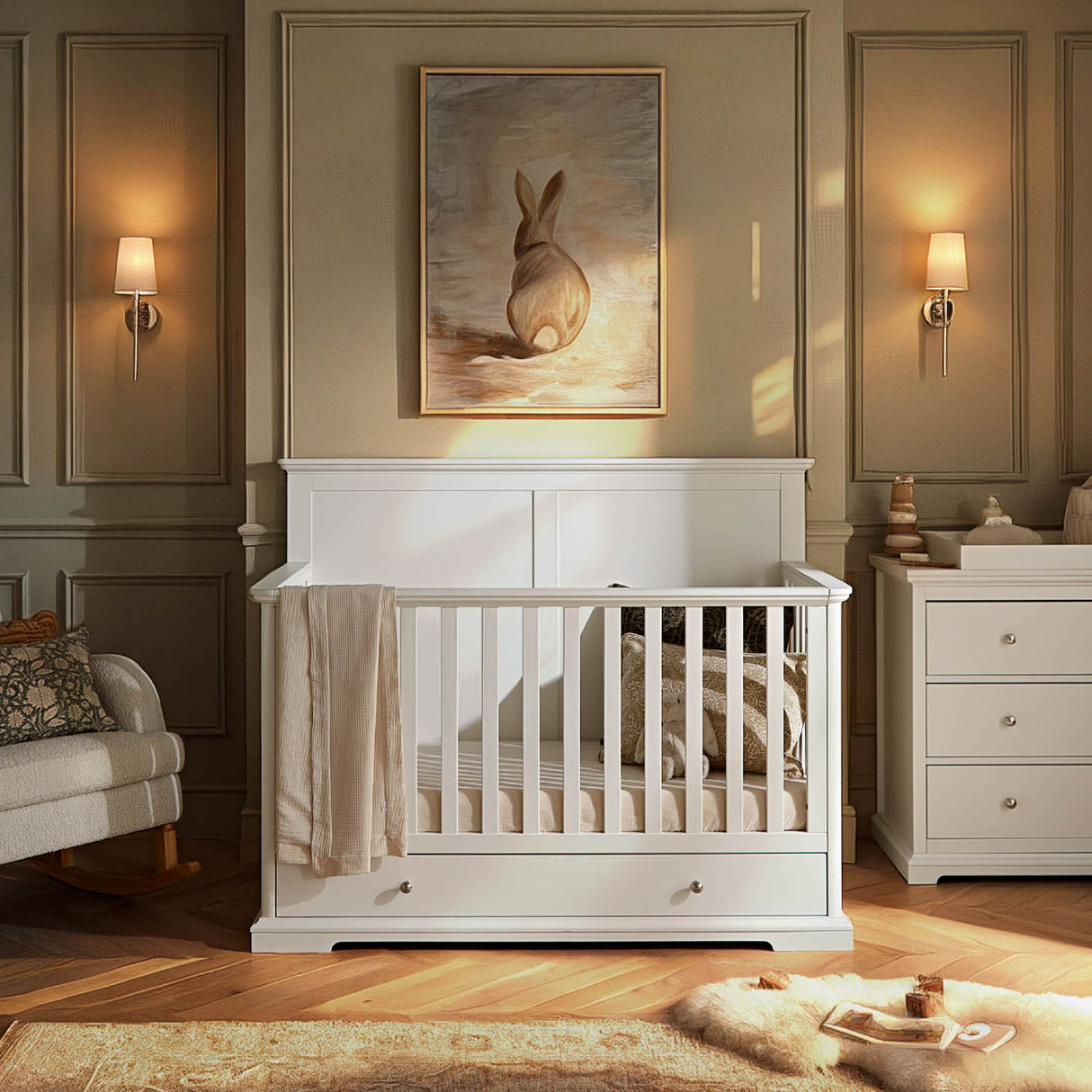 CuddleCo Beaumont Grand 2 Piece Nursery Furniture Set - White