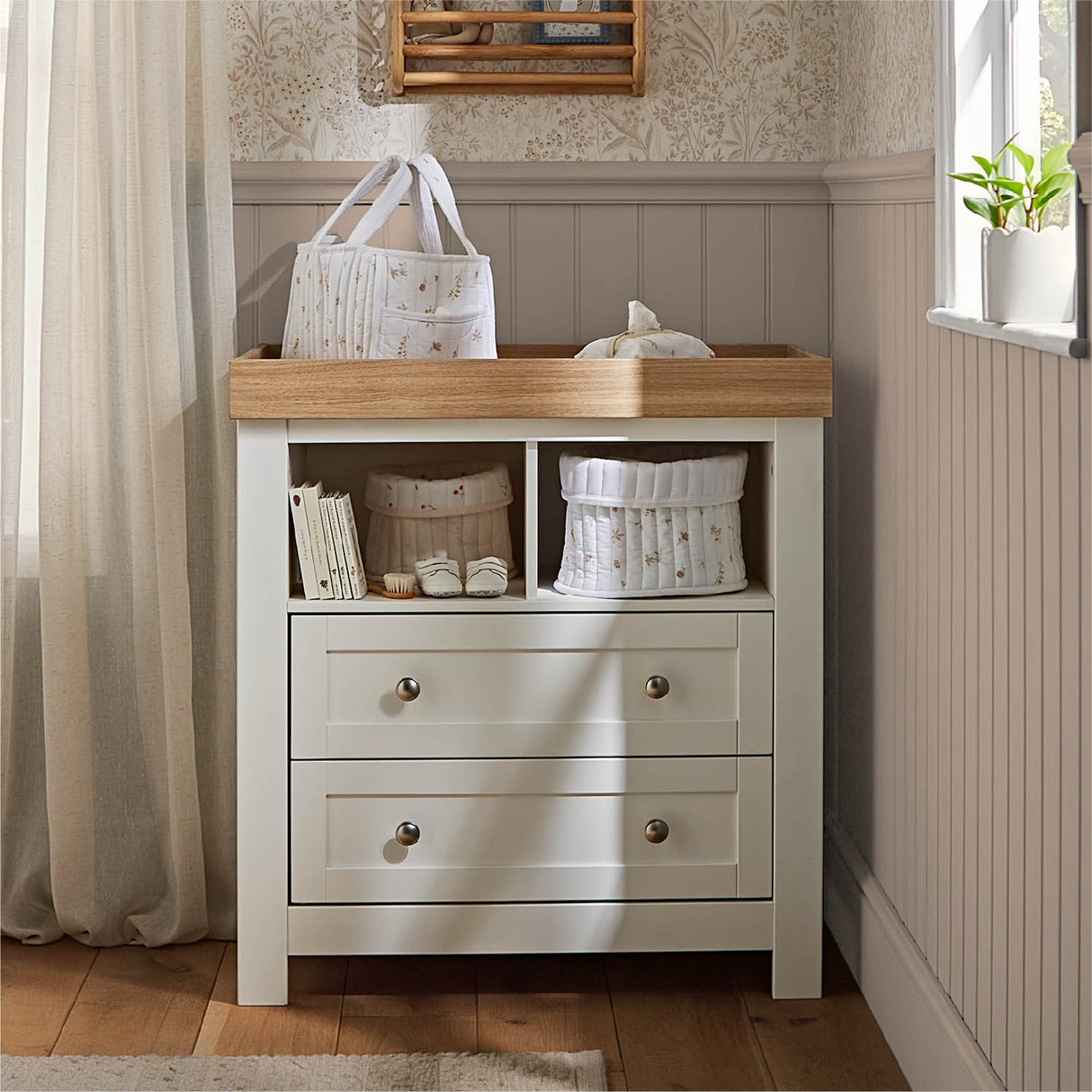 CuddleCo Burford Dresser Changer - White & Oak