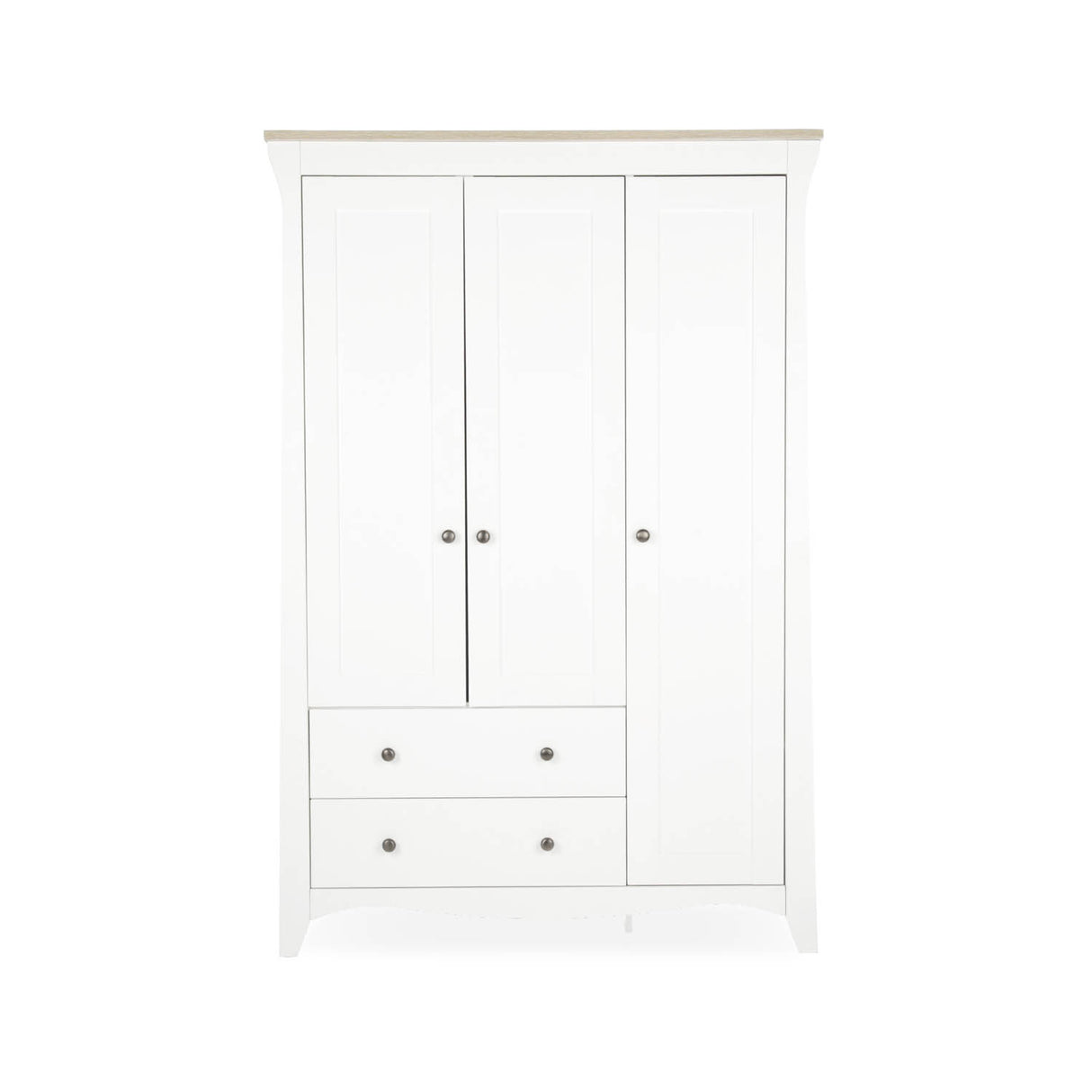 CuddleCo Clara 3 Door Triple Wardrobe - White & Ash