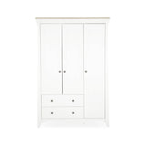 CuddleCo Clara 3 Door Triple Wardrobe - White & Ash