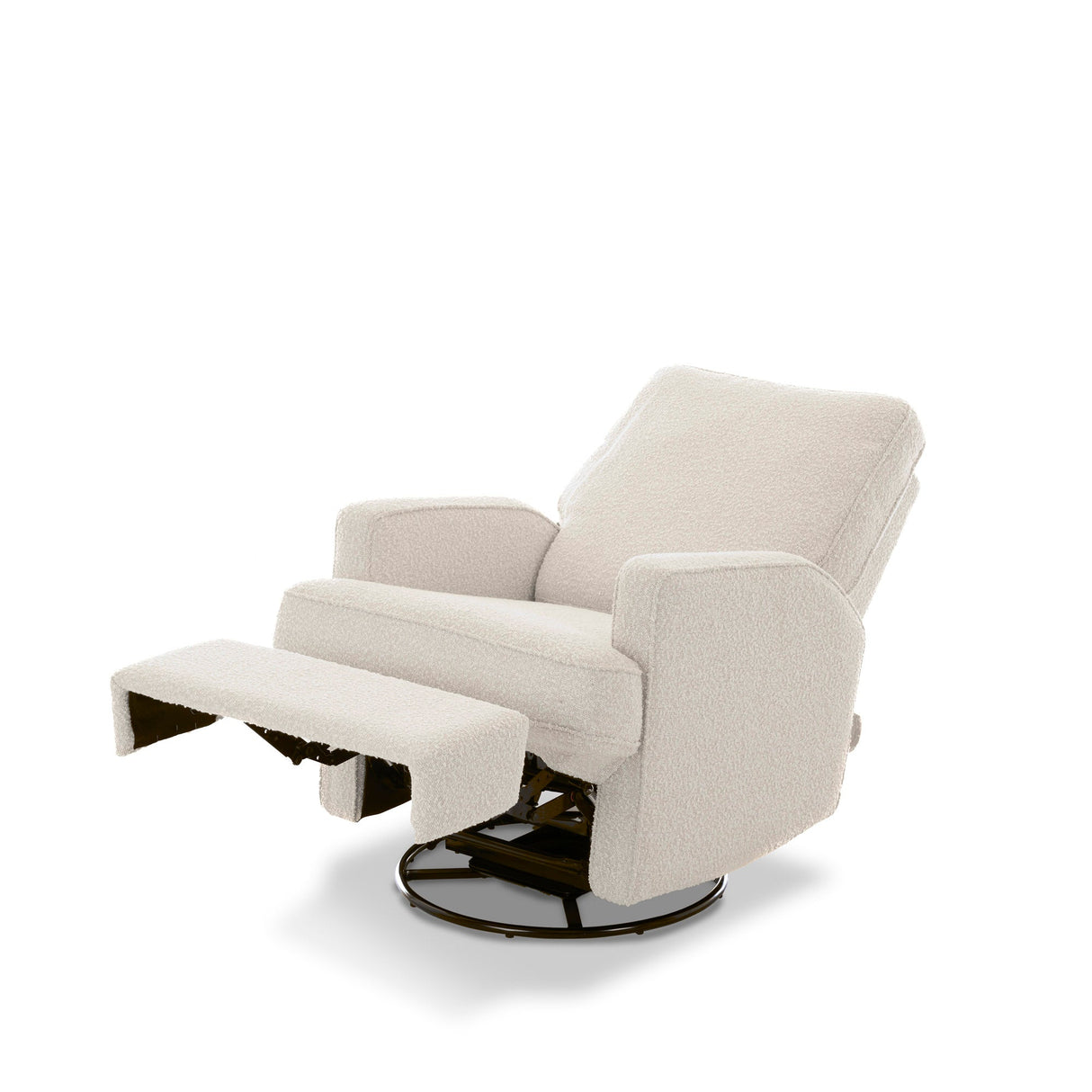 Obaby Madison Electric Swivel Glider Recliner Chair - Teddy Fabric Ivory