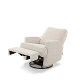 Obaby Madison Electric Swivel Glider Recliner Chair - Teddy Fabric Ivory