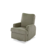 Obaby Madison Swivel Glider Recliner Chair - Teddy Fabric Olive