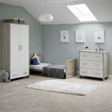 Obaby Nika Cot Bed - Grey Wash & White
