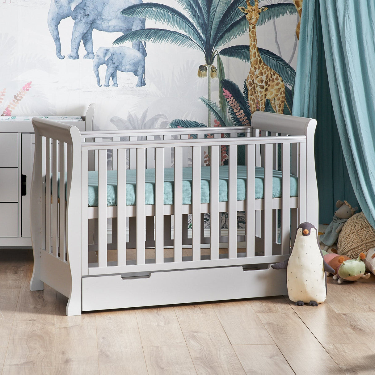 Obaby Stamford Mini Sleigh 2 Piece Room Set - Warm Grey