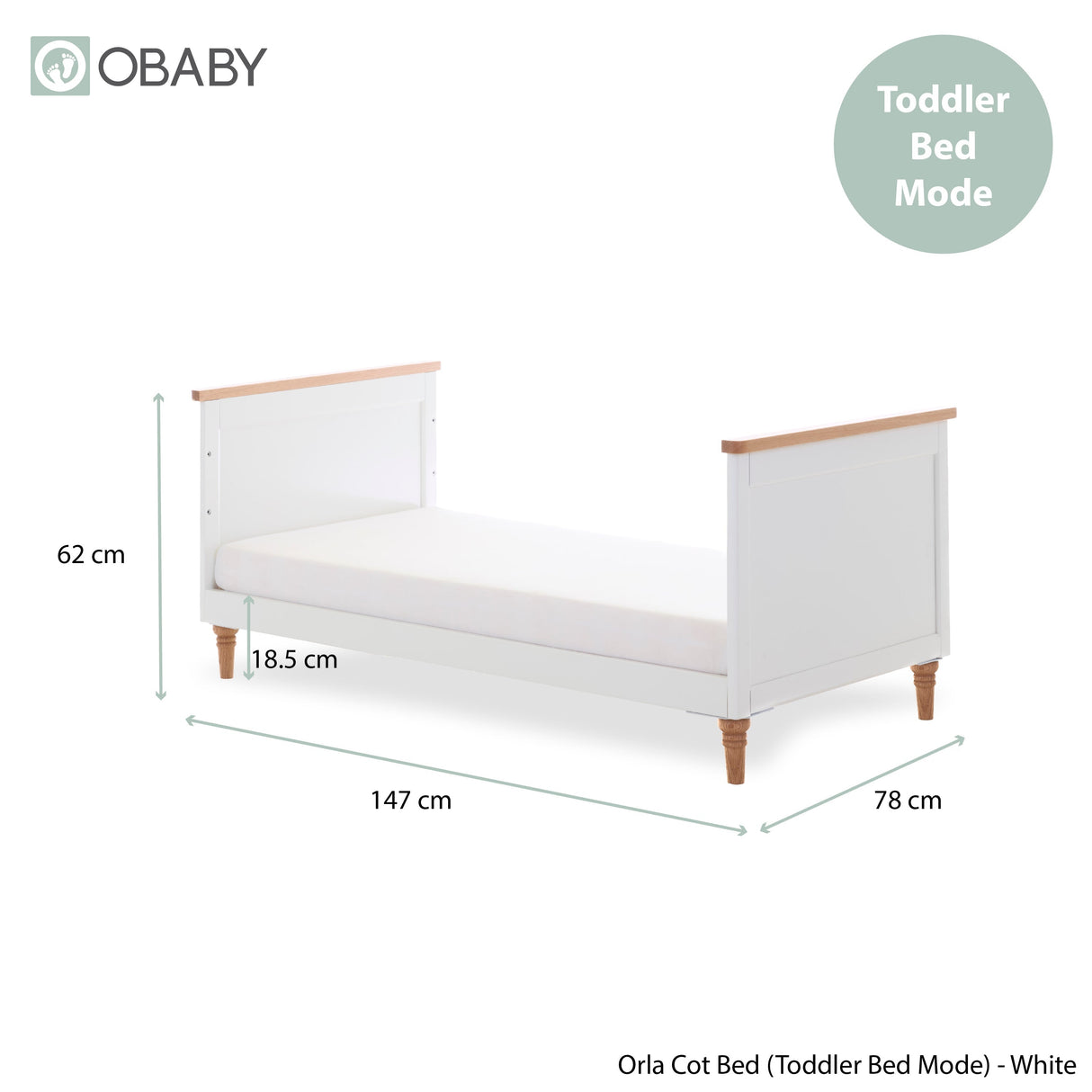 Obaby Orla 2 Piece Room Set - White with Oak