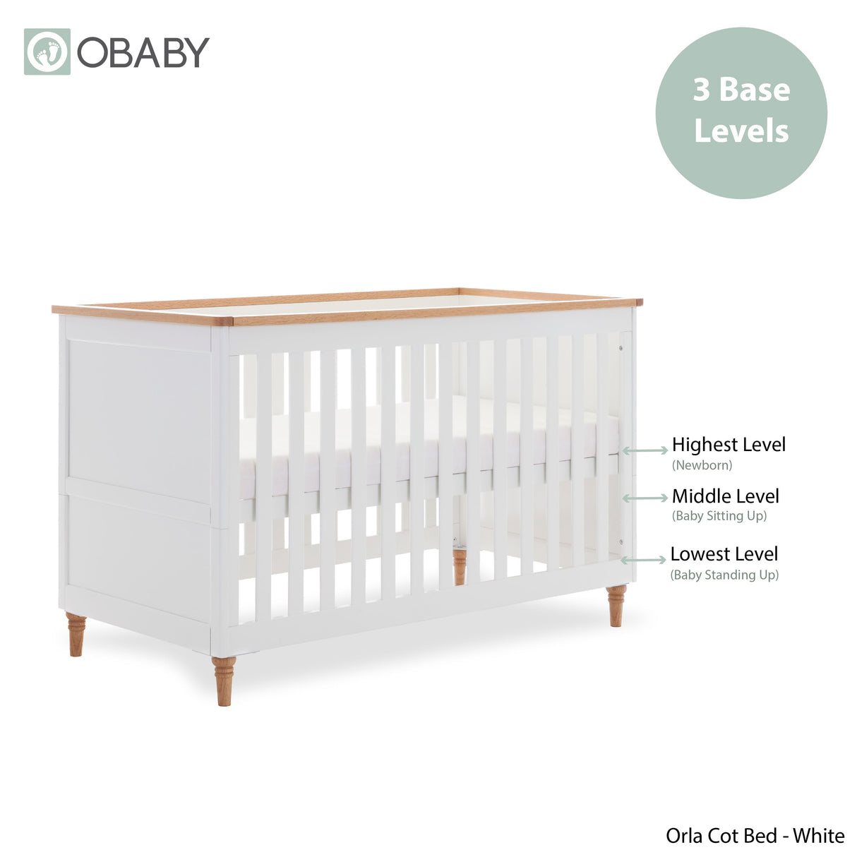 Obaby Orla 2 Piece Room Set - White with Oak