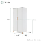 Obaby Orla Wardrobe - White with Oak