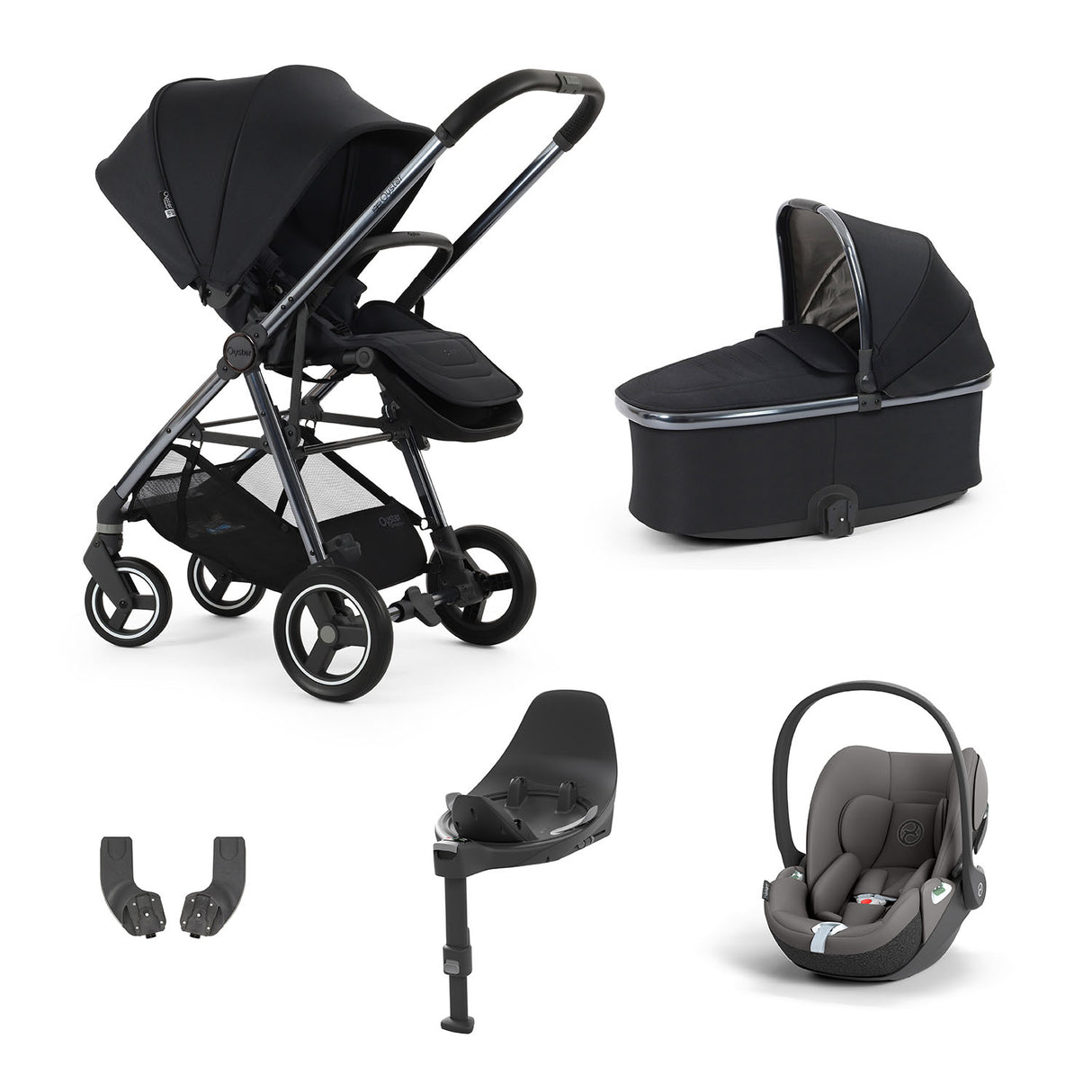 BabyStyle Oyster 4 Essential 5 Piece Cybex Cloud T Bundle - Carbonite