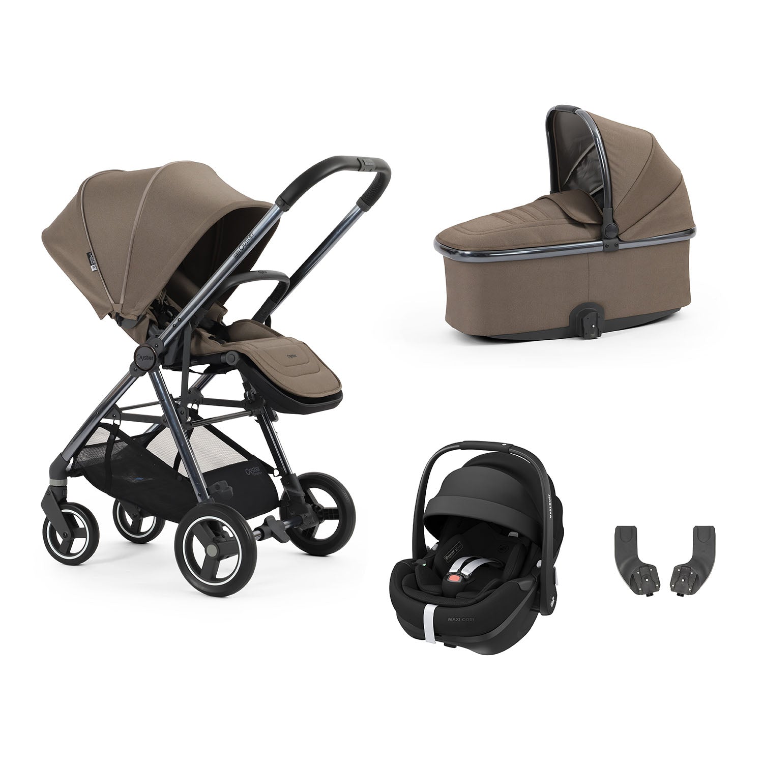 BabyStyle Oyster Gravity+ 4 Piece Maxi-Cosi Pebble 360 Pro2 Bundle - Mink