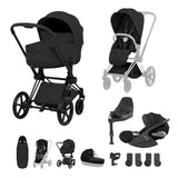 Cybex PRIAM Fold Cot Ultimate Travel System Bundle - Style Sepia Black & Matt Black Frame