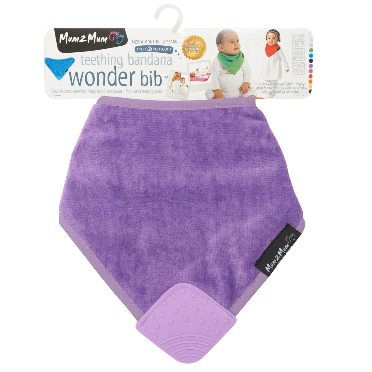 Mum 2 Mum Teething Bandana Wonder Bib - Purple
