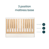 Tutti Bambini Riley Mini Cot Bed with Drawer - White & Maple Oak