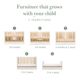 Tutti Bambini Riley Mini Cot Bed with Drawer - White & Maple Oak